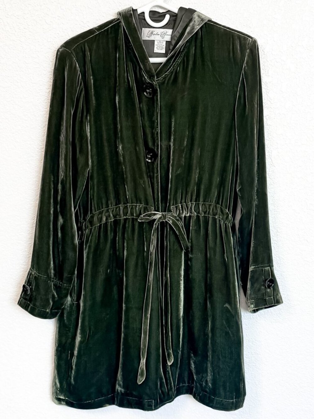 Hopeless Romantic Velvet Hooded Coat Lg Forest Green Whimsigoth Witchy Fairycore